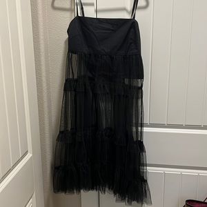 Anthropologie Black Tulle Tunic